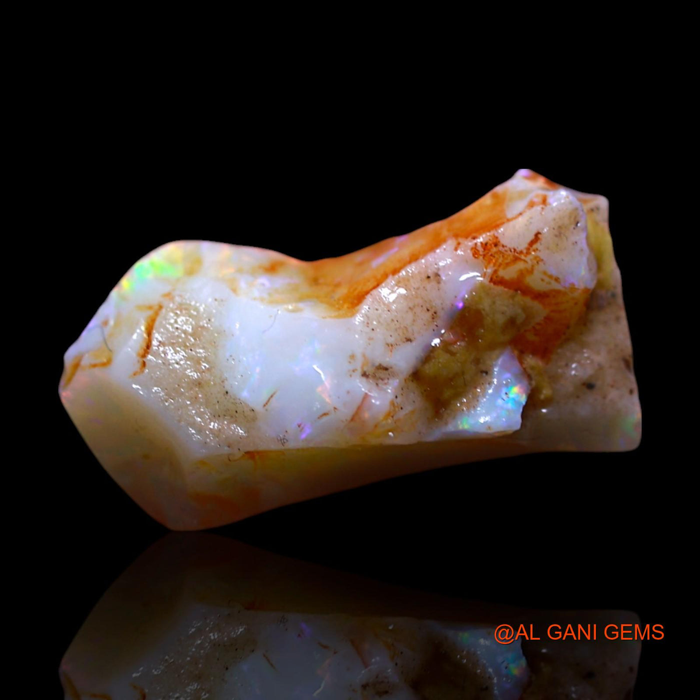 Natural Untreated Fire Opal Loose Gemstone Fancy Rough From Australia 5.00 Cts 18x9x6 mm RG-225