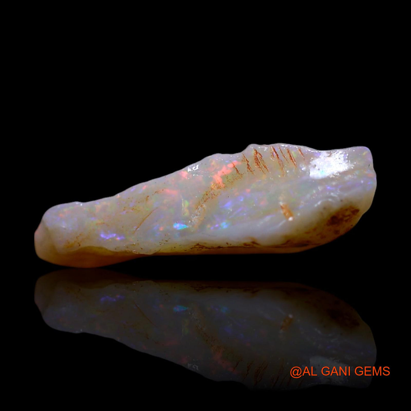 Natural Untreated Fire Opal Loose Gemstone Fancy Rough From Australia 2.50 Cts 15x7x4 mm RG-268