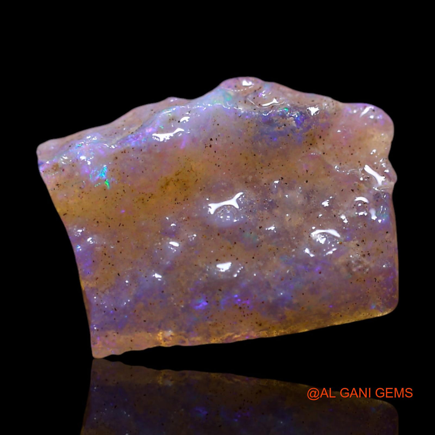 Natural Untreated Fire Opal Loose Gemstone Fancy Rough From Australia 1.70 Cts 13x9x2 mm RG-325