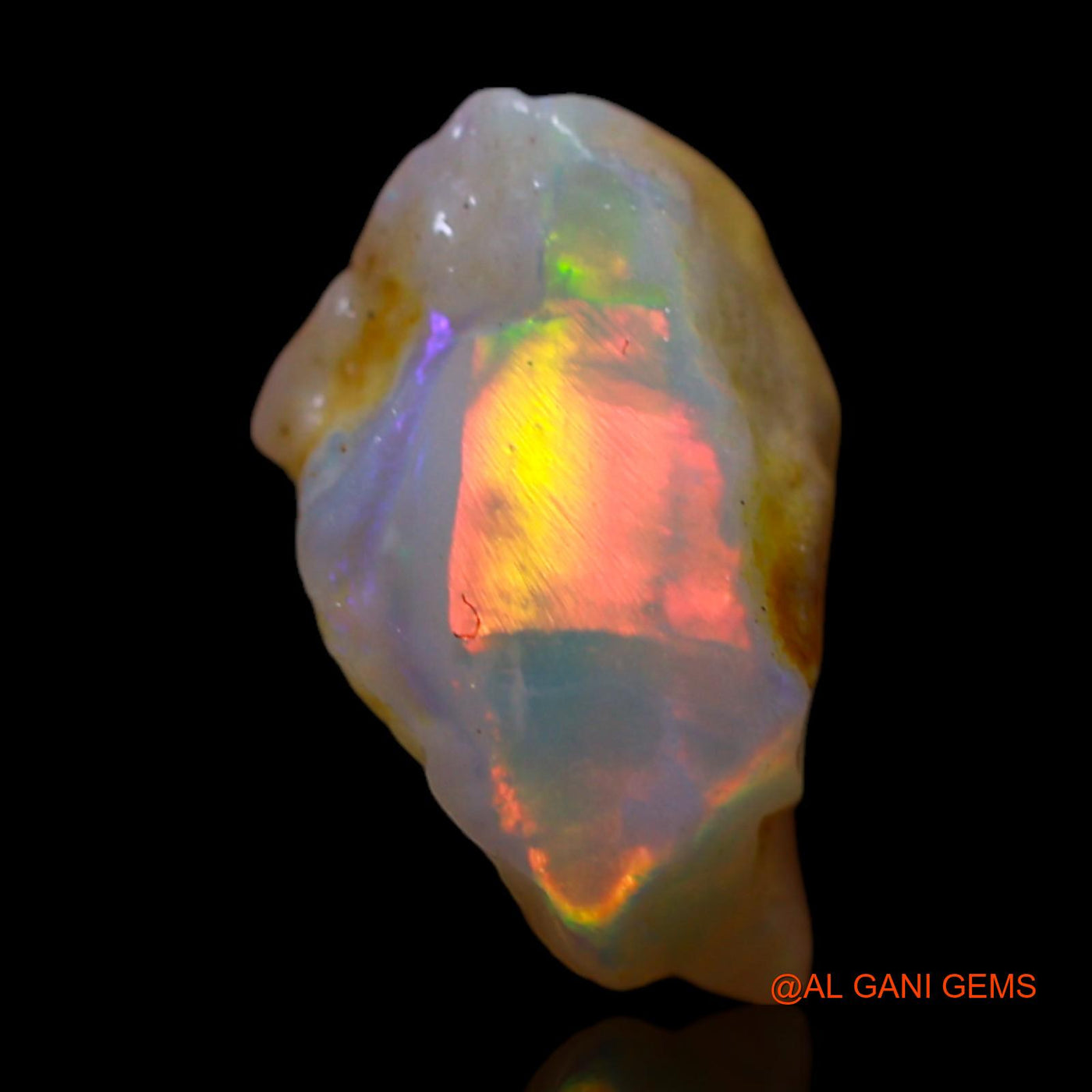 Natural Fire Opal Gemstone 2.00 Cts Loose Fancy Rough From Australia 13x8x6 mm RG-351