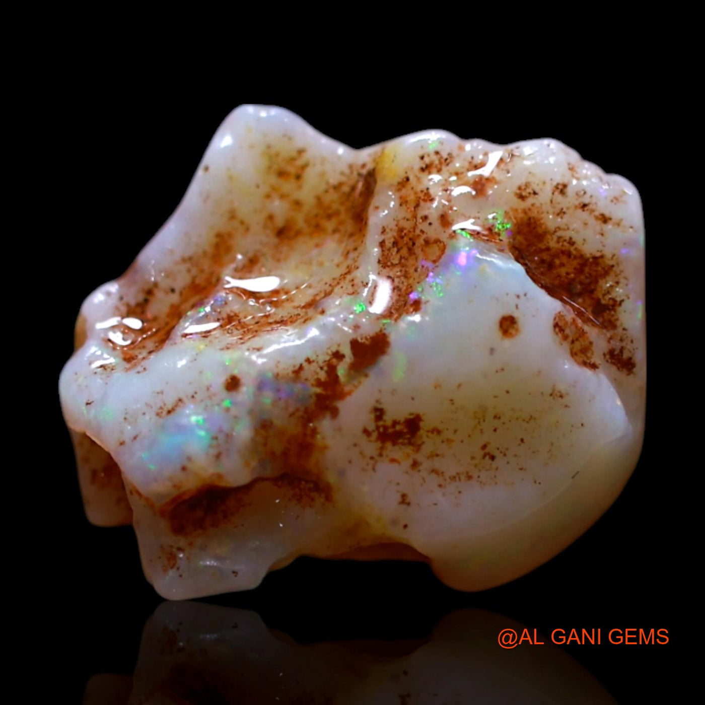 Natural Fire Opal Gemstone 2.00 Cts Loose Fancy Rough From Australia 12x9x5 mm RG-382