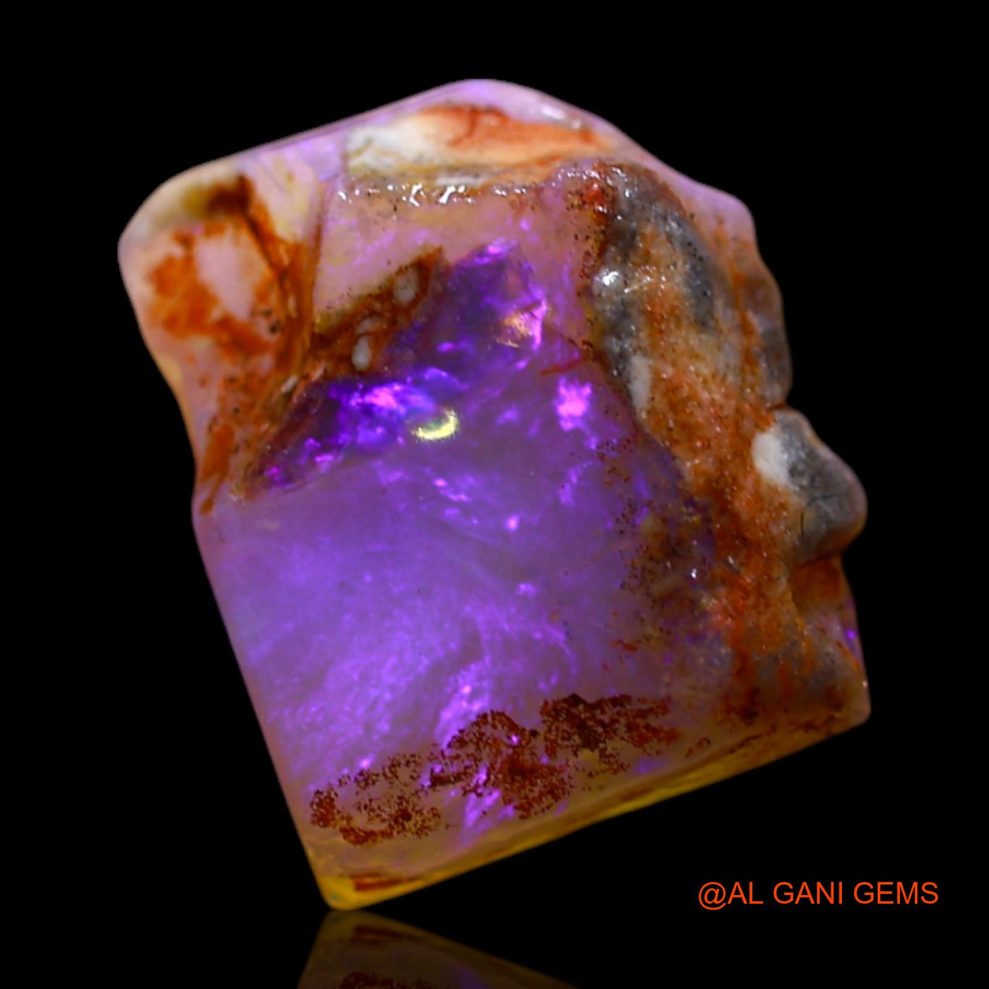 Natural Fire Opal Gemstone 2.00 Cts Loose Fancy Rough From Australia 11x9x3 mm RG-472