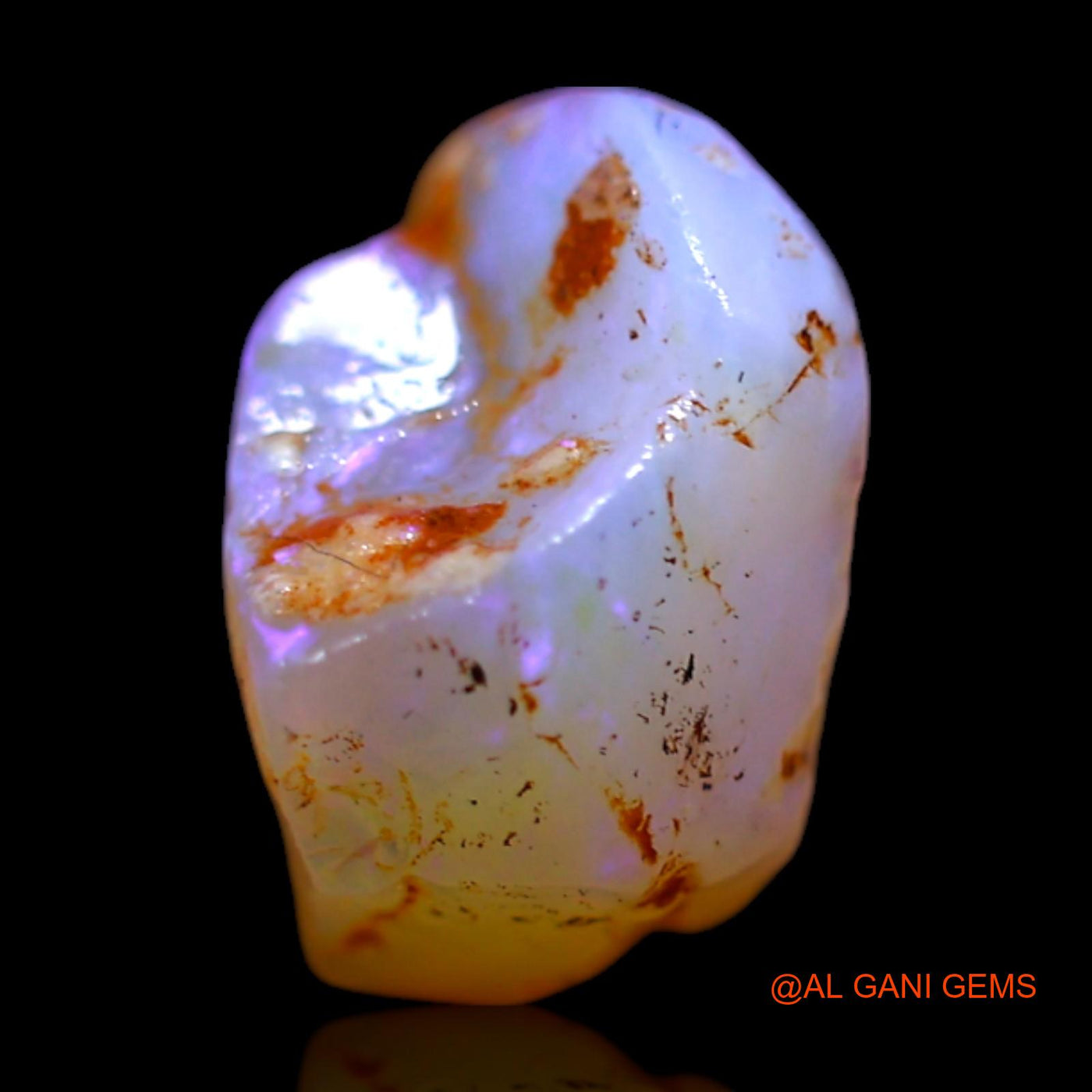 Natural Fire Opal Gemstone 2.00 Cts Loose Fancy Rough From Australia 9x8x6 mm RG-569