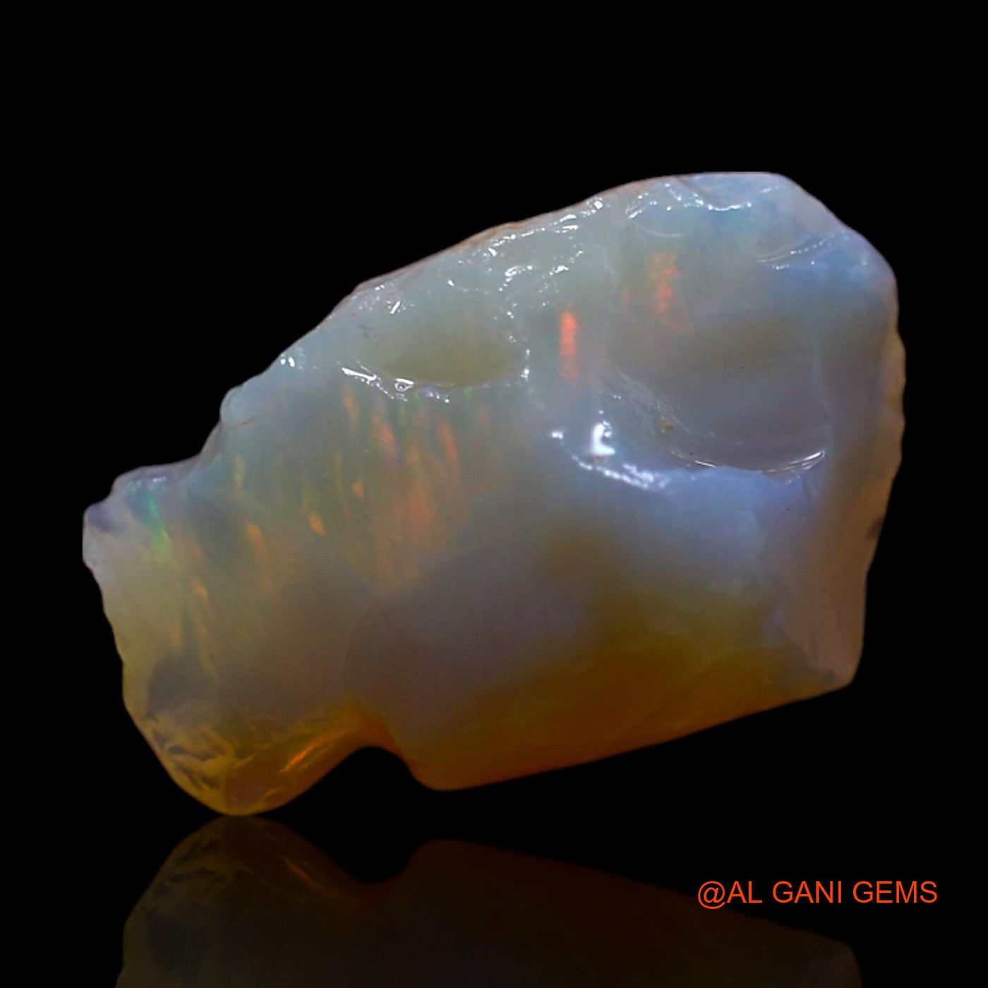 Natural Fire Opal Gemstone 4.00 Cts Loose Fancy Rough From Australia 15x9x5 mm RG-739