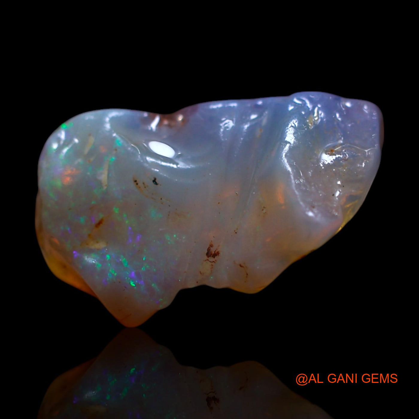 Natural Fire Opal Gemstone 4.00 Cts Loose Fancy Rough From Australia 14x8x5 mm RG-754