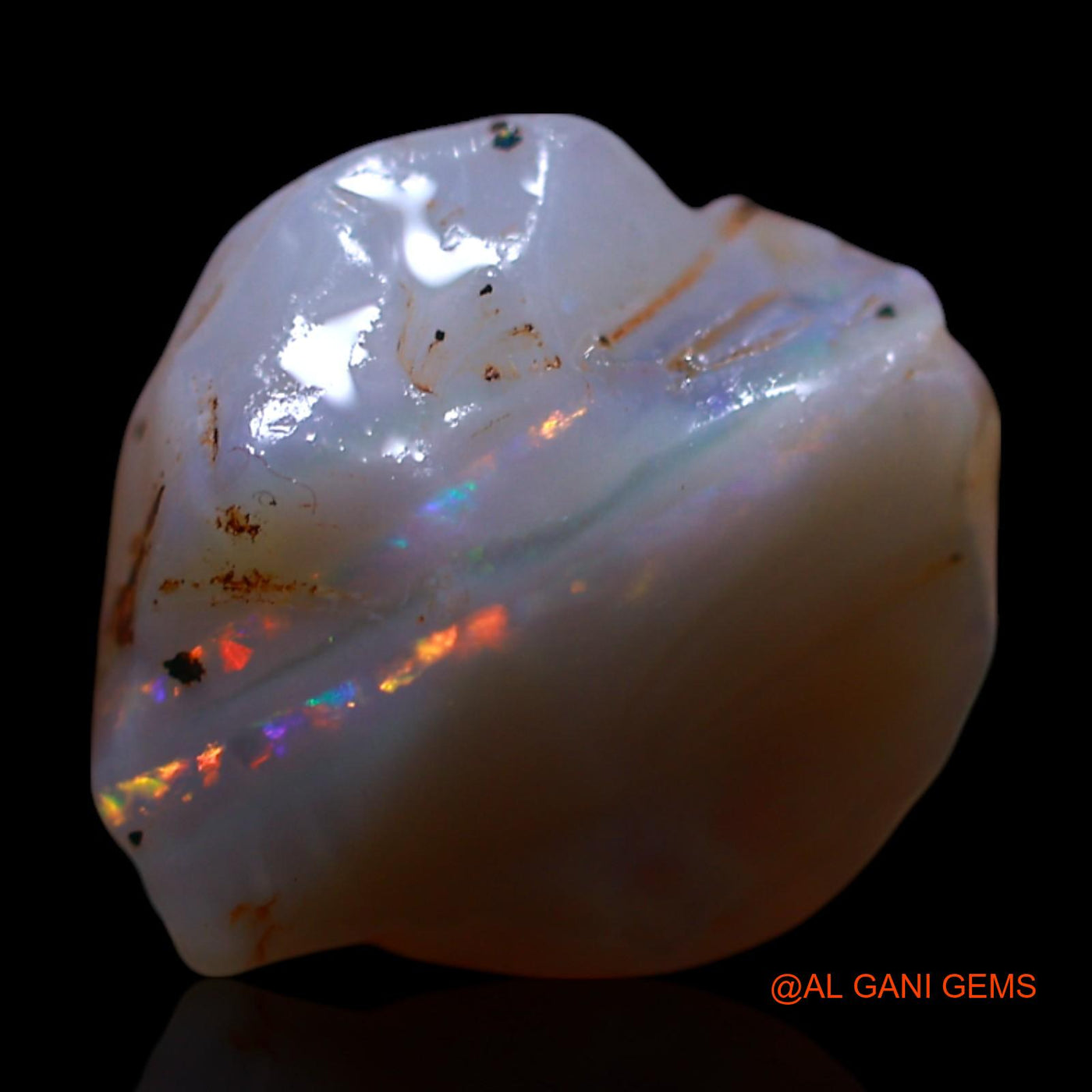 Natural Untreated Fire Opal Loose Gemstone Fancy Rough From Australia 4.00 Cts 13x11x7 mm RG-780