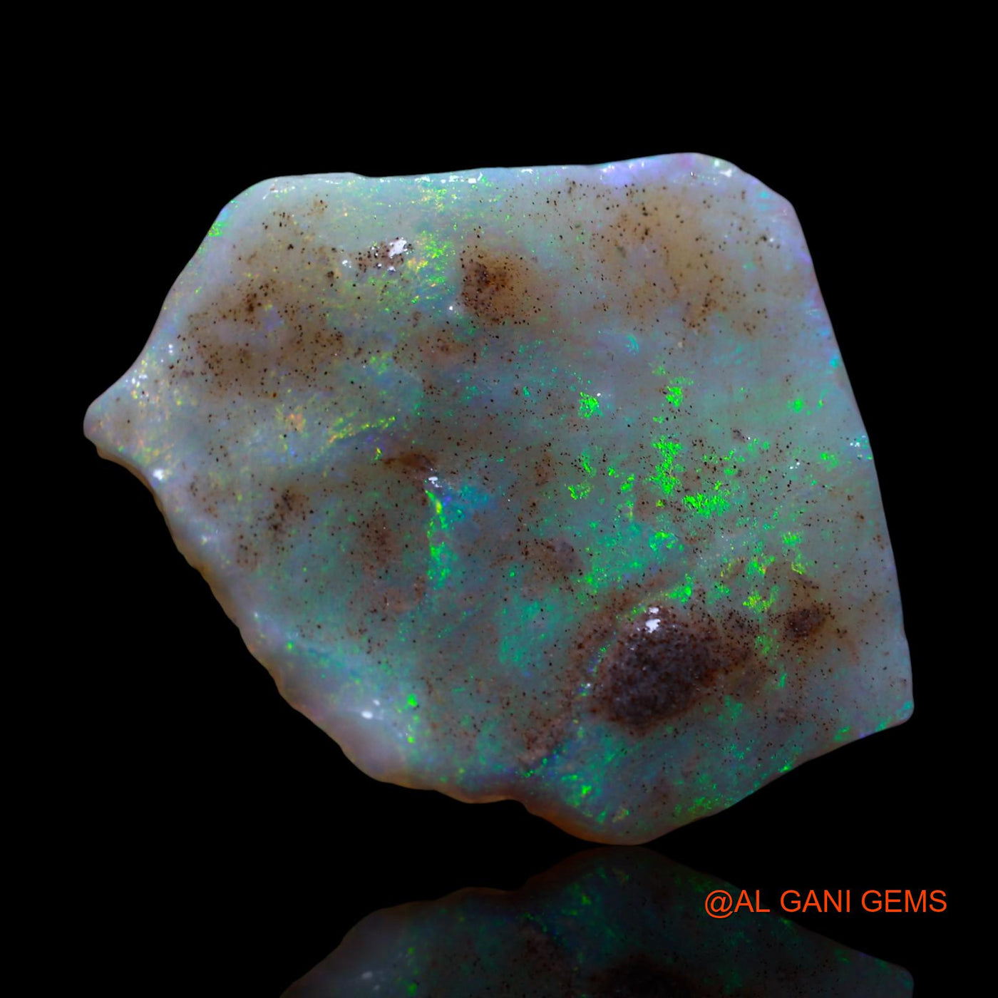 Natural Fire Opal Gemstone 11.00 Cts Loose Fancy Rough From Australia 29x25x3 mm RG-953
