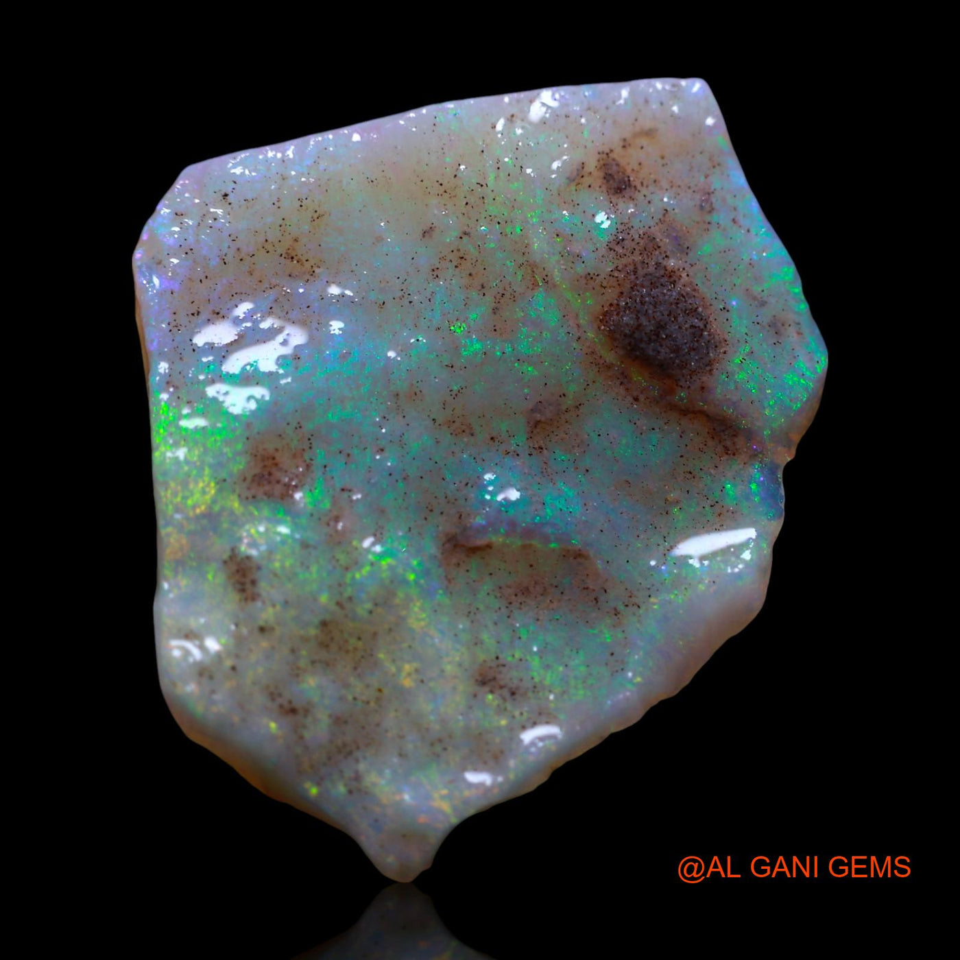 Natural Fire Opal Gemstone 11.00 Cts Loose Fancy Rough From Australia 29x25x3 mm RG-953