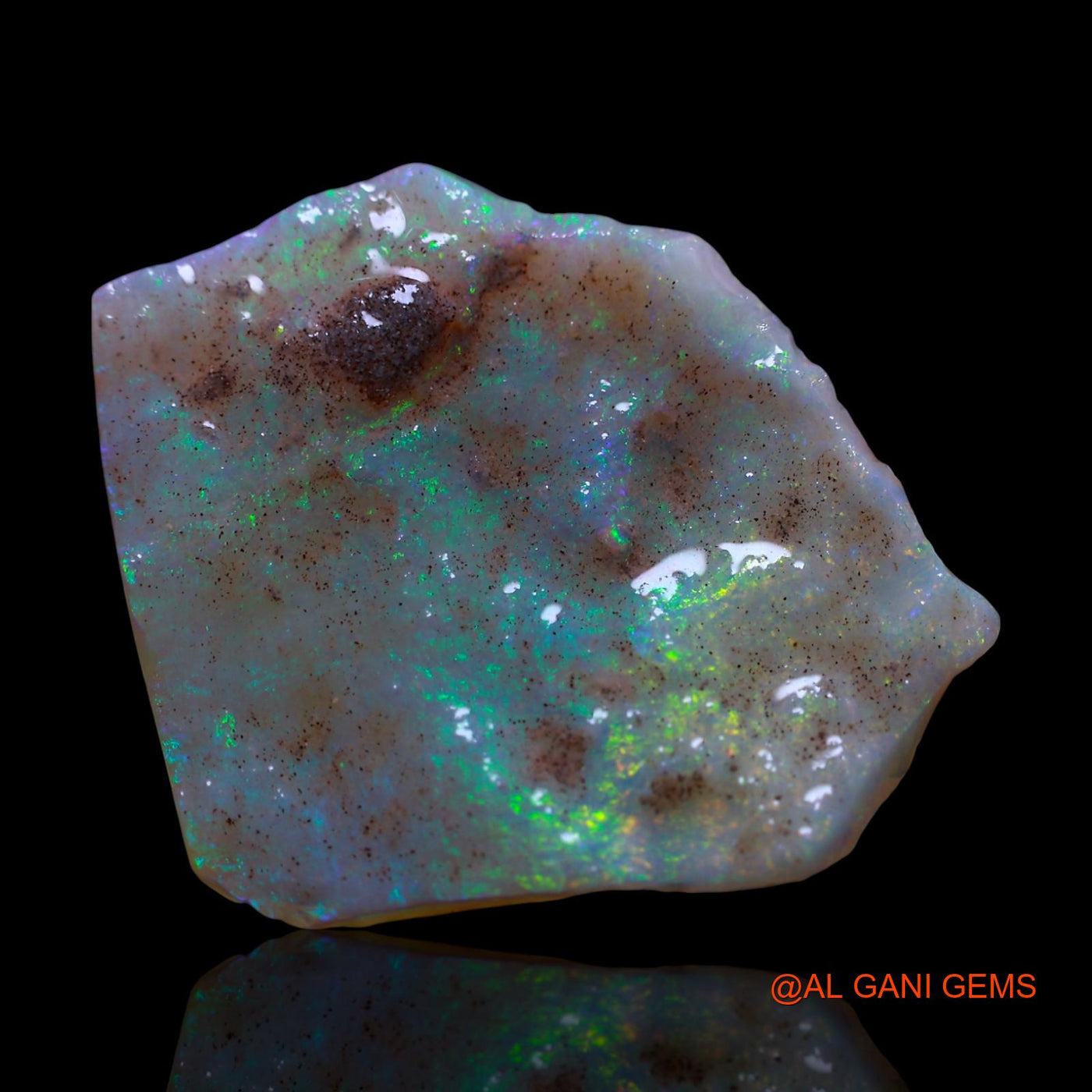 Natural Fire Opal Gemstone 11.00 Cts Loose Fancy Rough From Australia 29x25x3 mm RG-953