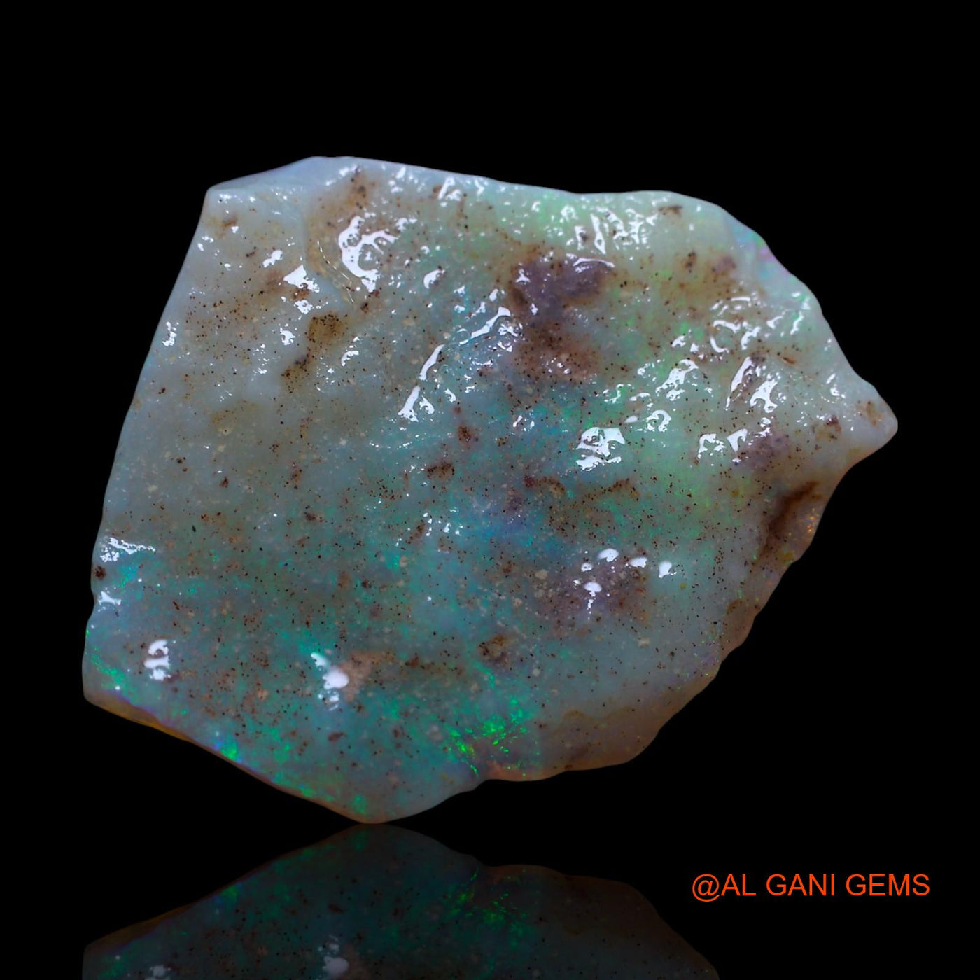 Natural Fire Opal Gemstone 11.00 Cts Loose Fancy Rough From Australia 29x25x3 mm RG-953