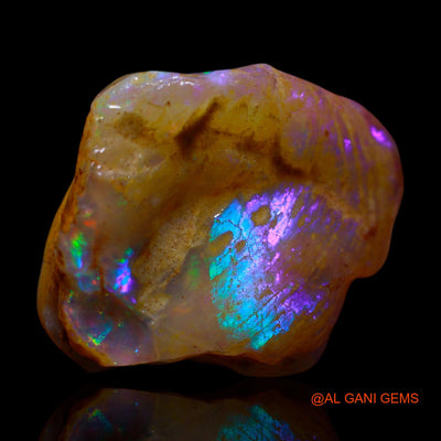 Natural Fire Opal Gemstone 33.00 Cts Loose Fancy Rough From Australia 21x25x12 mm RG-954