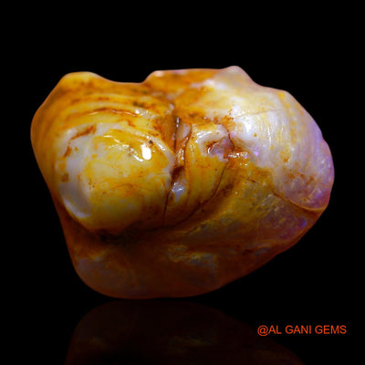 Natural Fire Opal Gemstone 33.00 Cts Loose Fancy Rough From Australia 21x25x12 mm RG-954