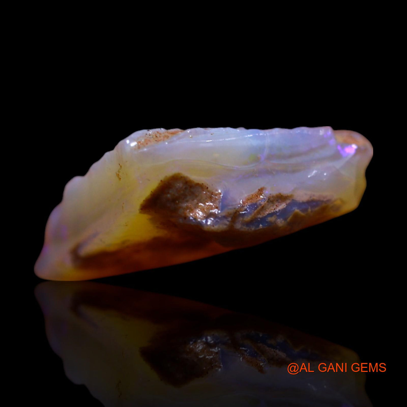 Natural Untreated Fire Opal Loose Gemstone Fancy Rough From Australia 7.80 Cts 20x10x7 mm RG-978