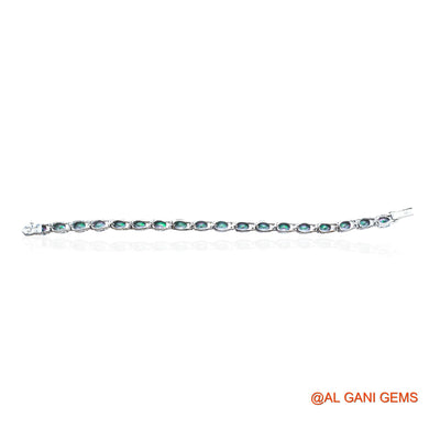 Sterling Silver Mystic Topaz Gemstone Zircon Hook Dangling Mother Bracelet SB-10