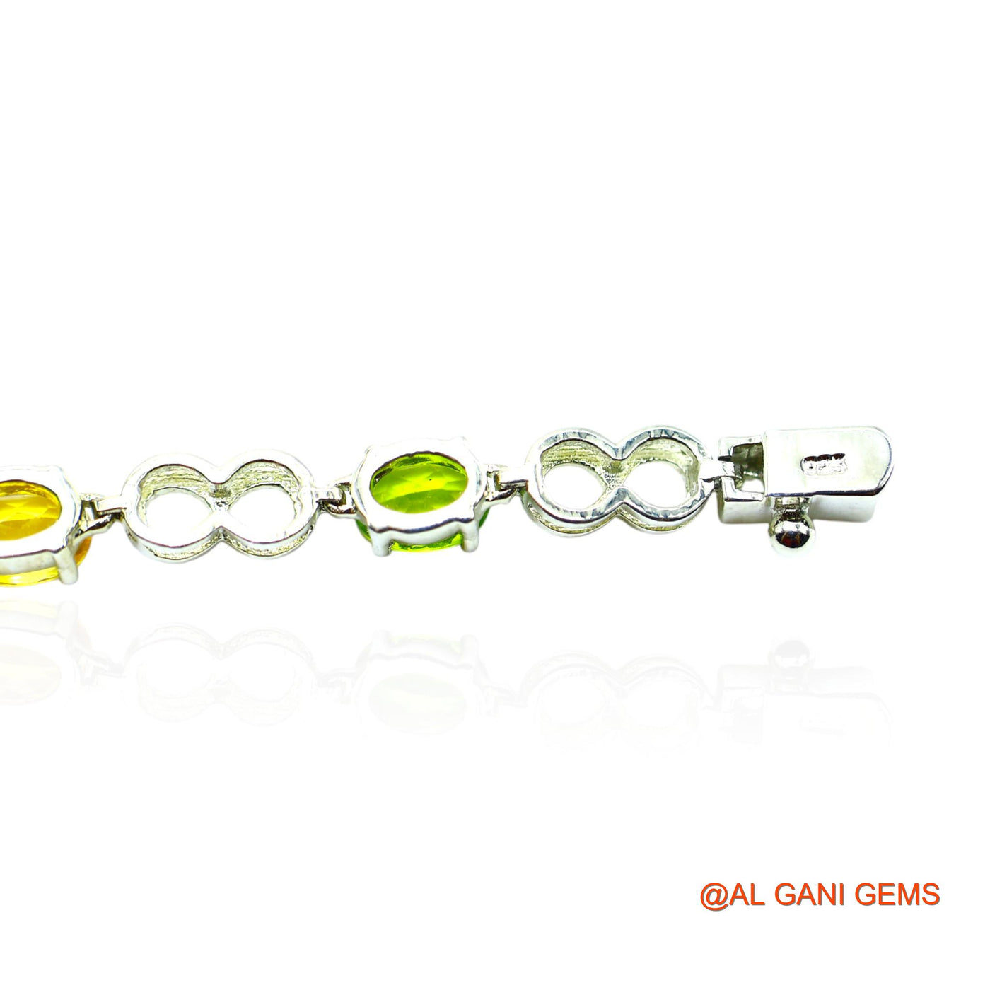 Faceted Garnet, Peridot, Citrin, BT Gemstone Peridot Drop Bracelet 925 Sterling Silver SB-11