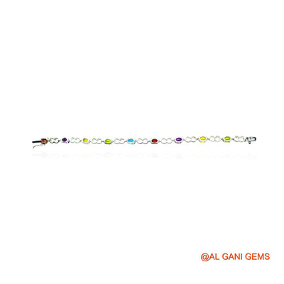 Faceted Garnet, Peridot, Citrin, BT Gemstone Peridot Drop Bracelet 925 Sterling Silver SB-11
