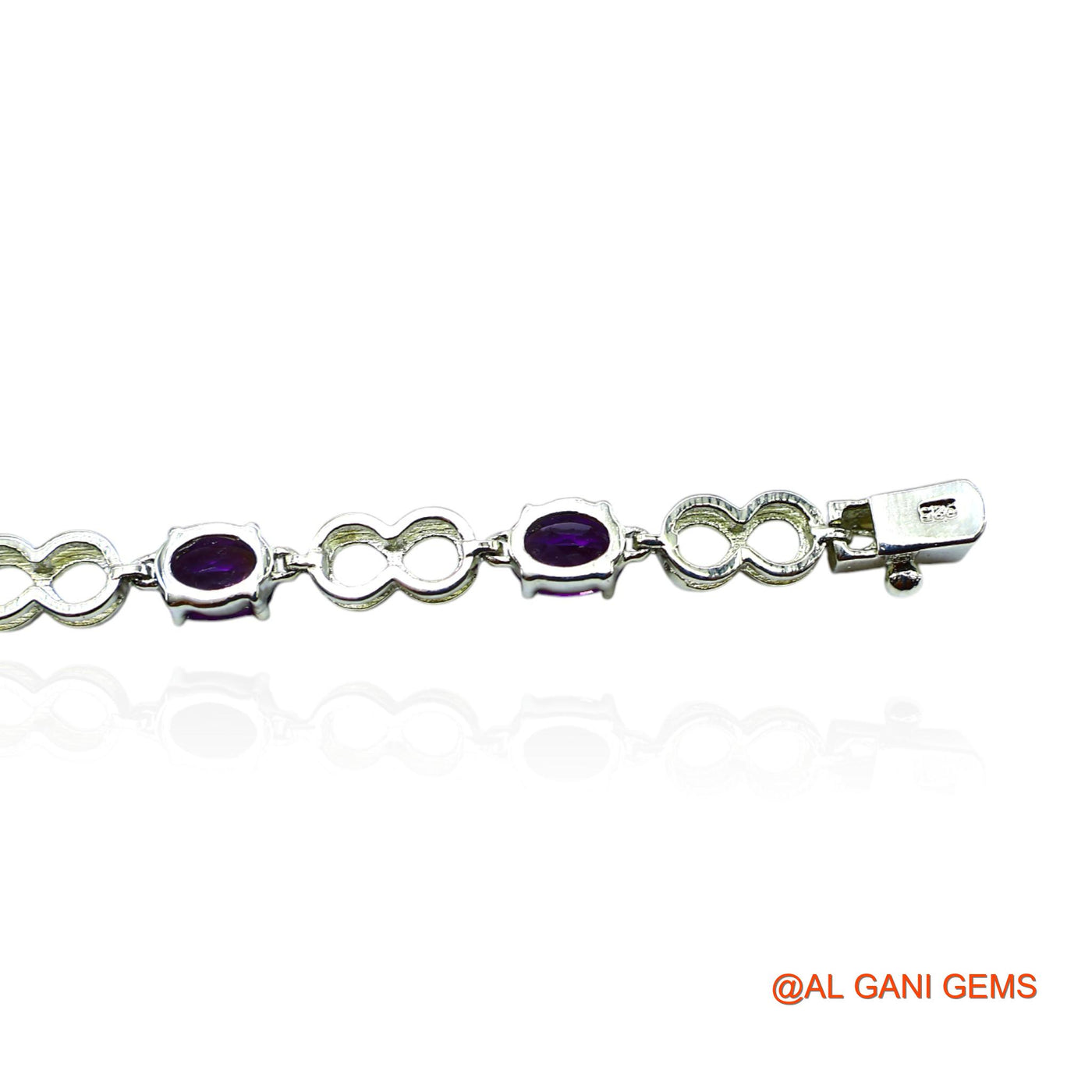Amethyst Gemstone 925 Silver Dangle Drop Birthday Wedding Bracelet SB-12