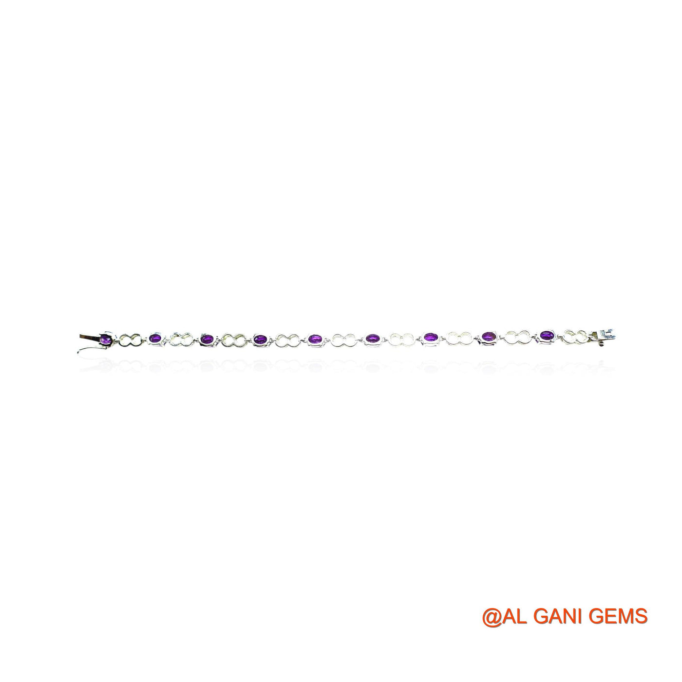 Amethyst Gemstone 925 Silver Dangle Drop Birthday Wedding Bracelet SB-12