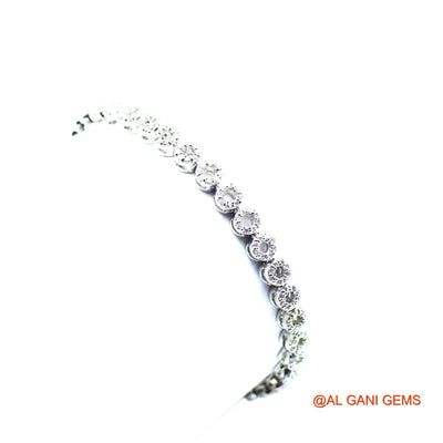 American Diamond Gemstone Zircon 925 Silver Wedding Statement Dangle Bracelet SB-17
