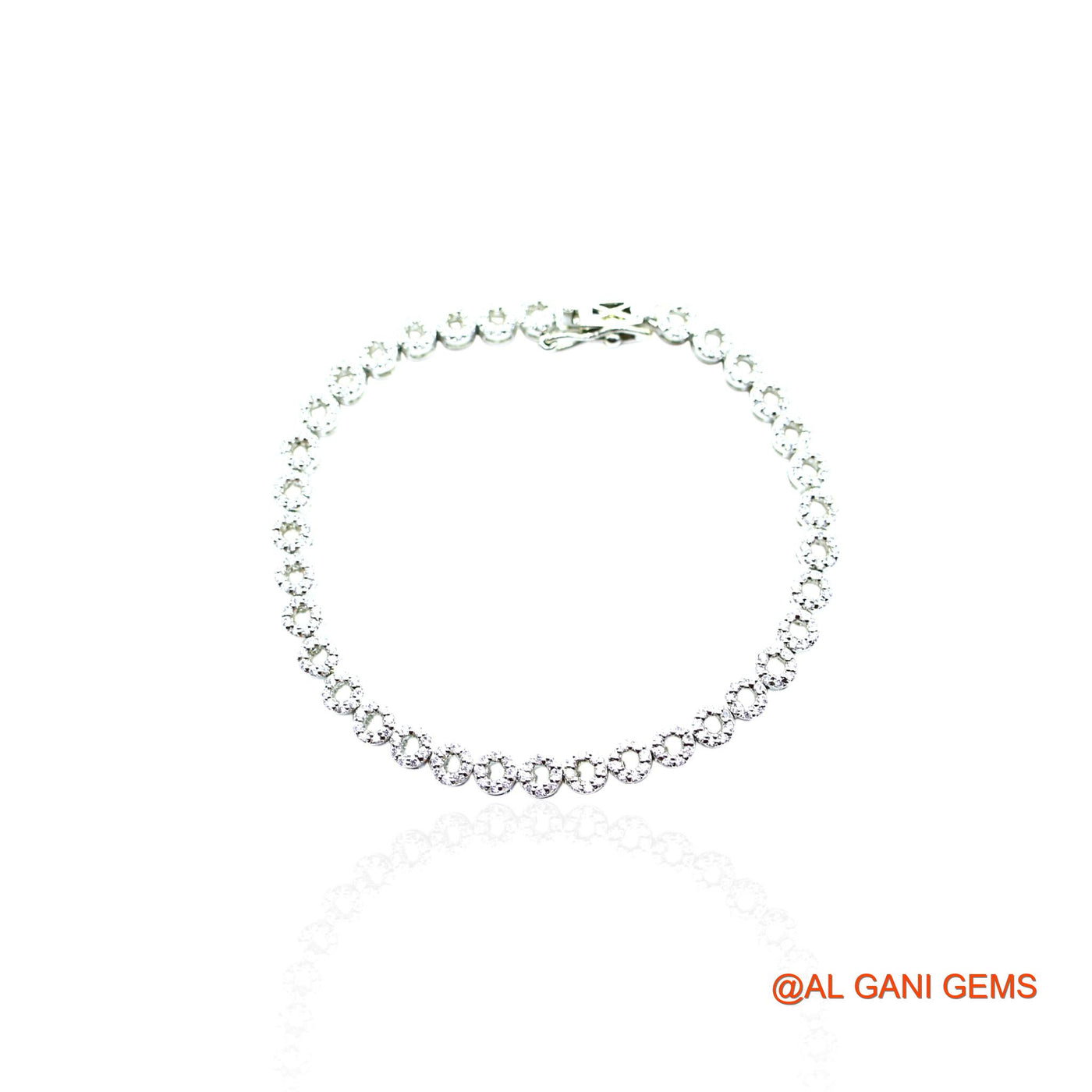 American Diamond Gemstone Zircon 925 Silver Wedding Statement Dangle Bracelet SB-17