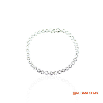 American Diamond Gemstone Zircon 925 Silver Wedding Statement Dangle Bracelet SB-17