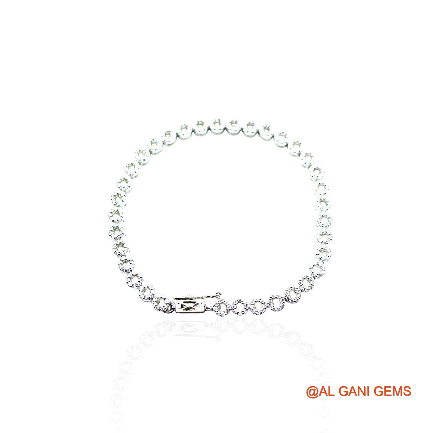 American Diamond Gemstone Zircon 925 Silver Wedding Statement Dangle Bracelet SB-17