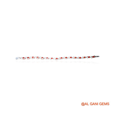 Coral Gemstone Zircon Sterling Silver Dangle Celestial Bracelet SB-1