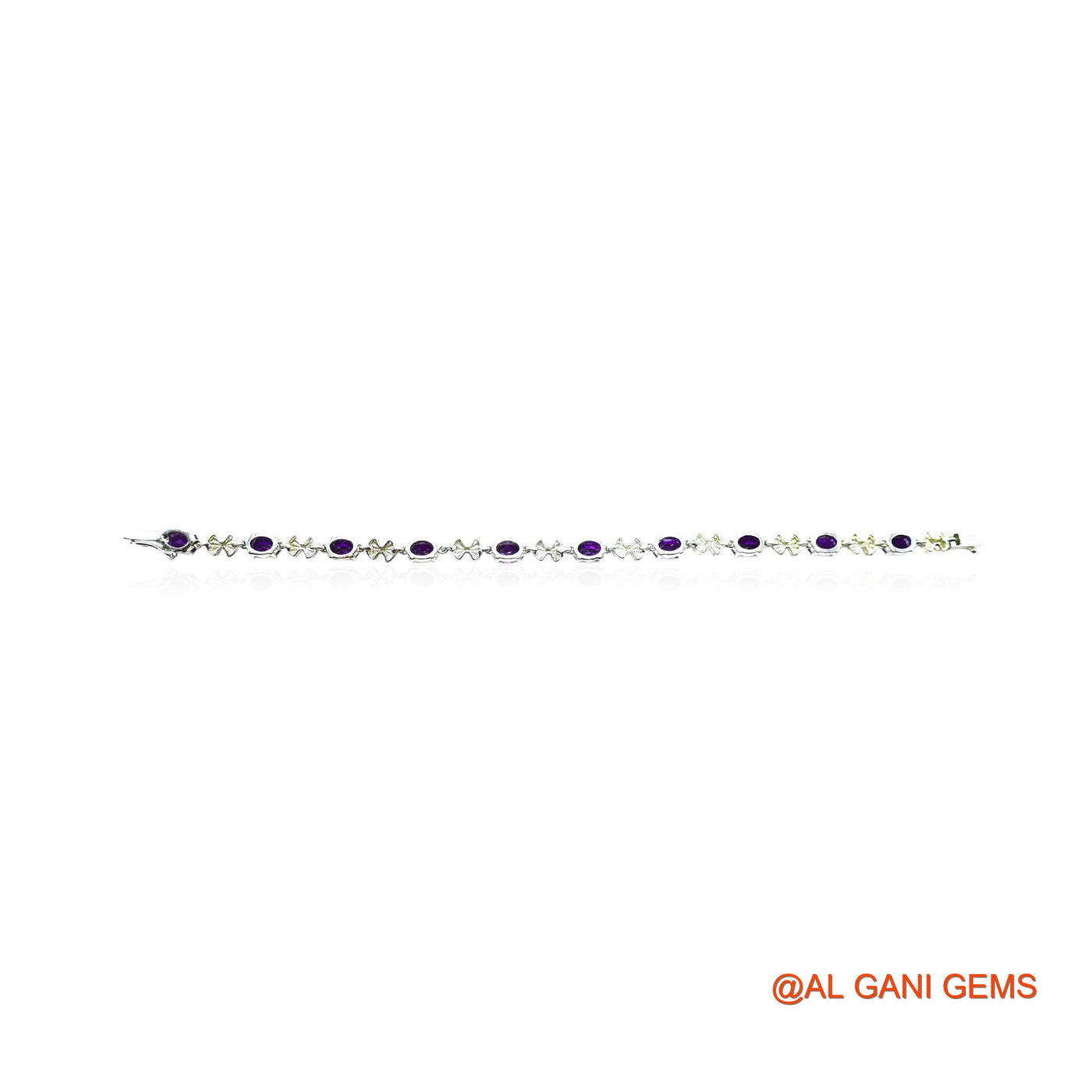 Amethyst Stone 925 Silver Bezel Hook Drop Dangle Engagement Bracelet SB-3