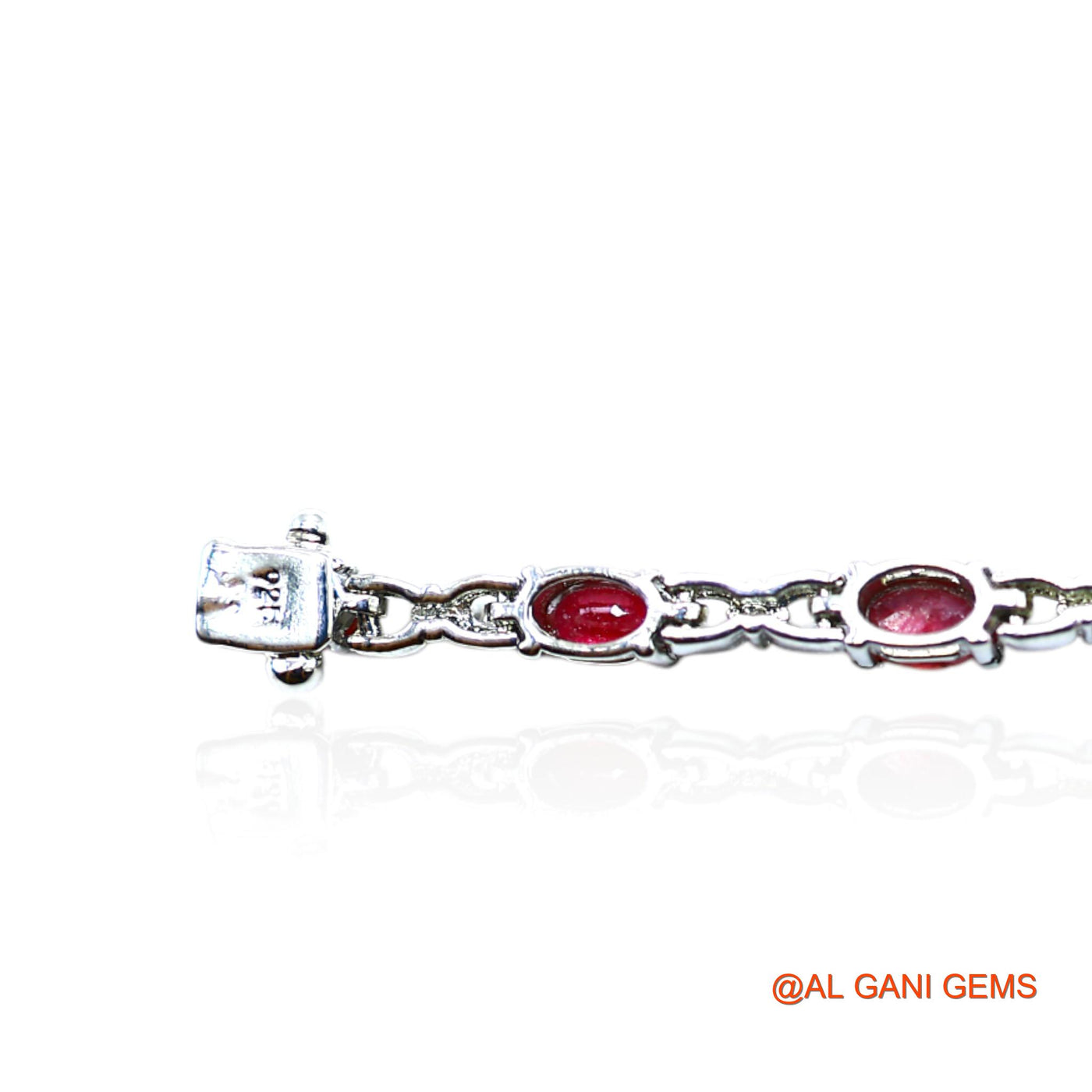 Faceted Natural Ruby Drop Bezel July Bracelet 925 Sterling Silver SB-4