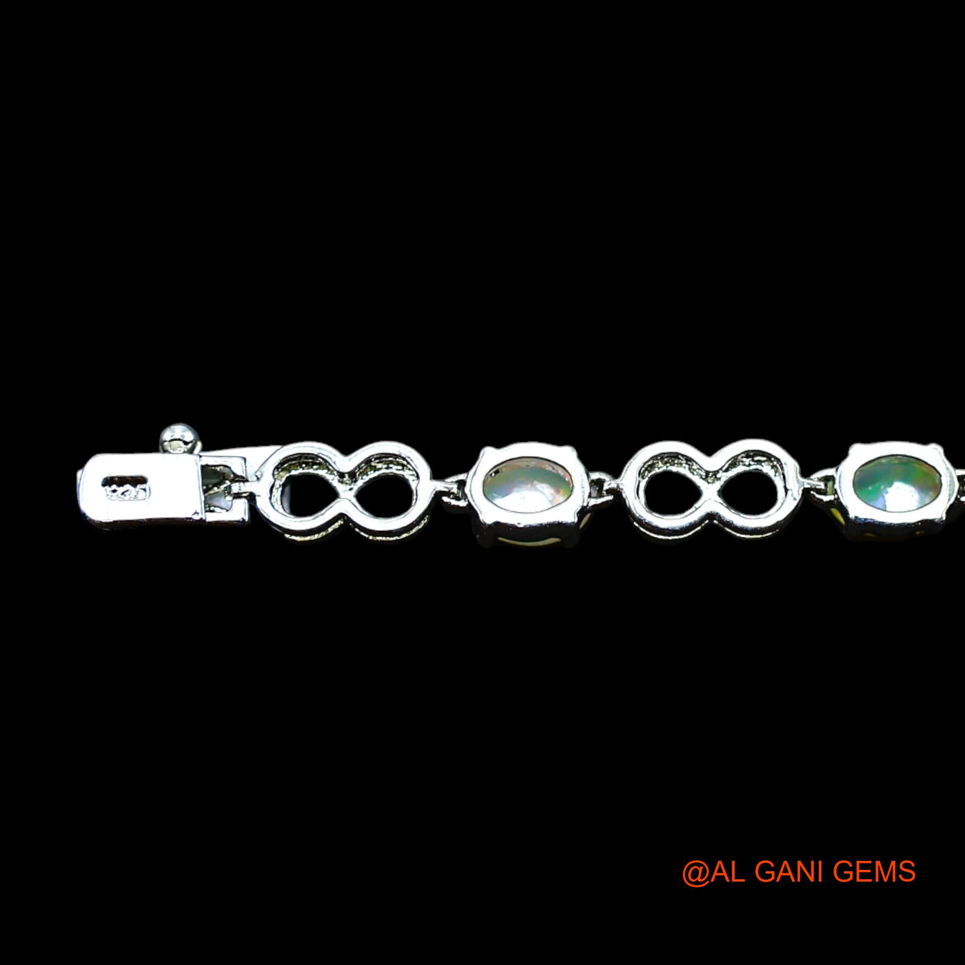 Ethiopian Fire Opal Stone Sterling Silver Dangle Drop Sacral Chakra Boho Bracelet SB-5