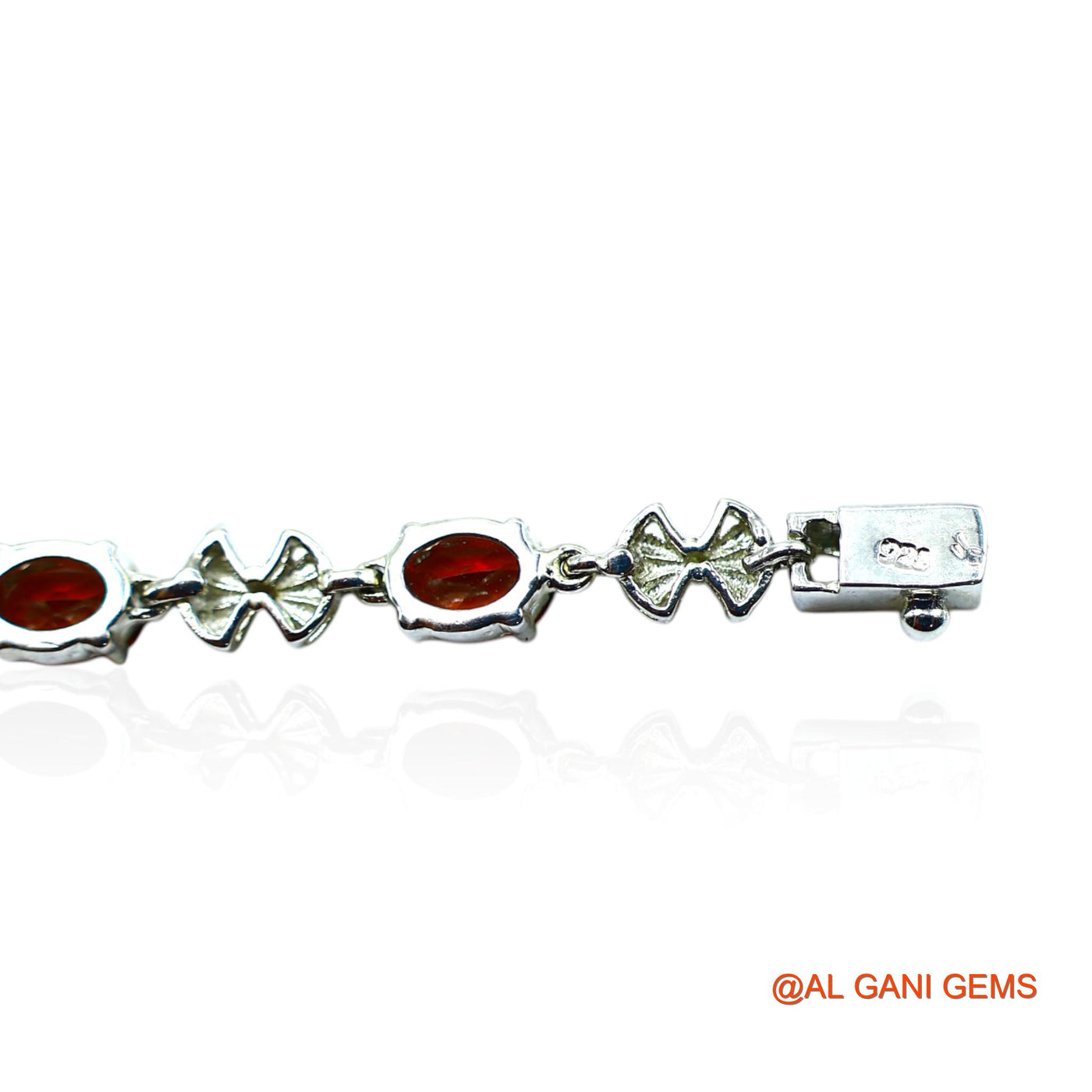 Sterling Silver Garnet Gemstone Birthday Drop Mother Bezel Bracelet SB-8