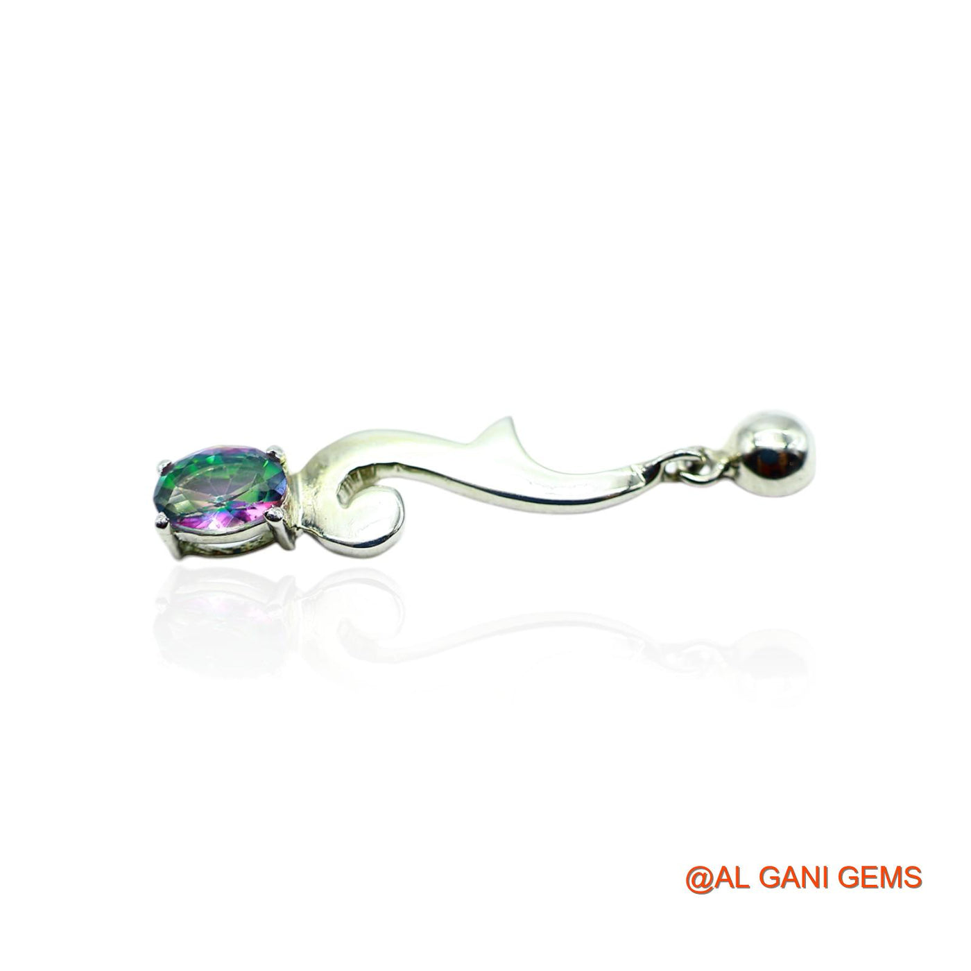 Mystic Topaz Stone 925 Sterling Silver Birthday Engagement Drop Earrings SE-10