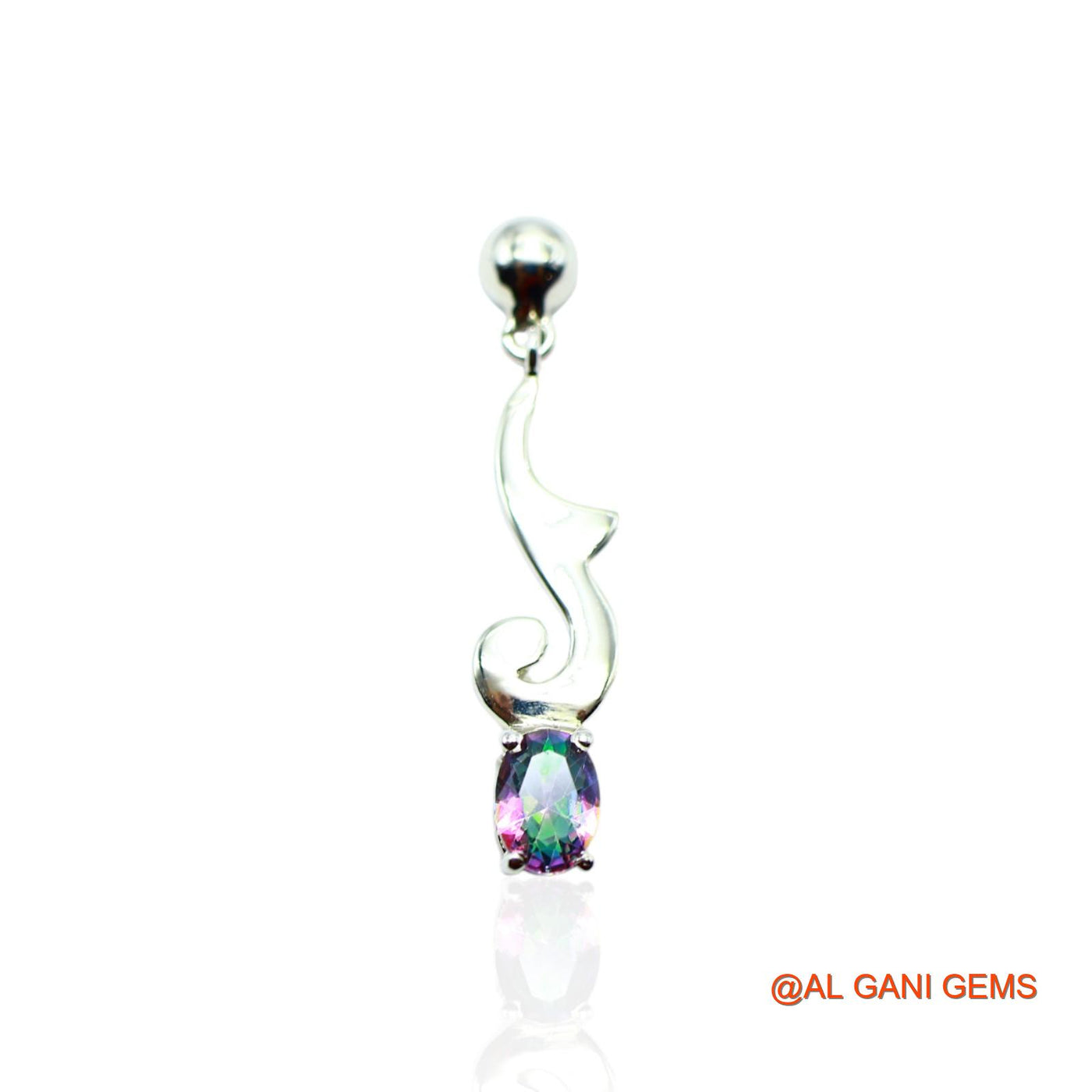 Mystic Topaz Stone 925 Sterling Silver Birthday Engagement Drop Earrings SE-10