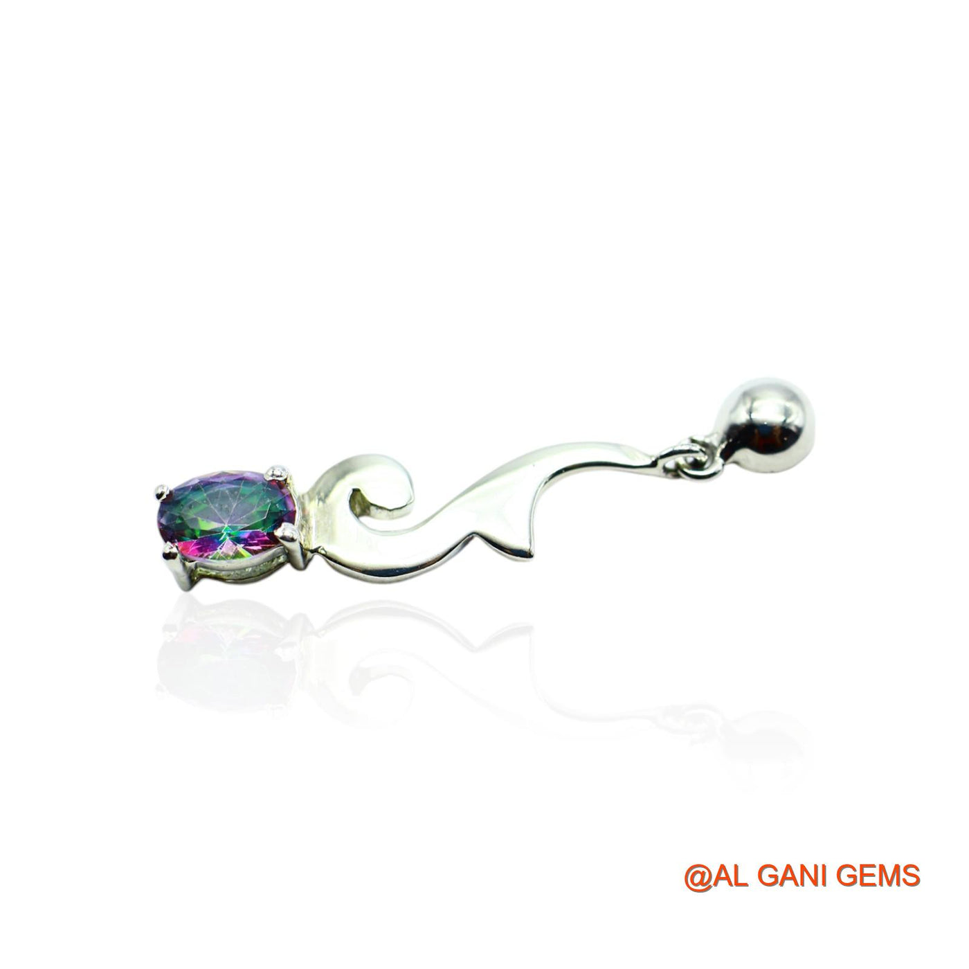 Mystic Topaz Stone 925 Sterling Silver Birthday Engagement Drop Earrings SE-10