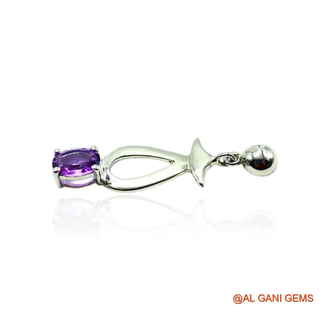 Amethyst Stone February Birth Drop Antique Earrings Sterling Silver SE-11