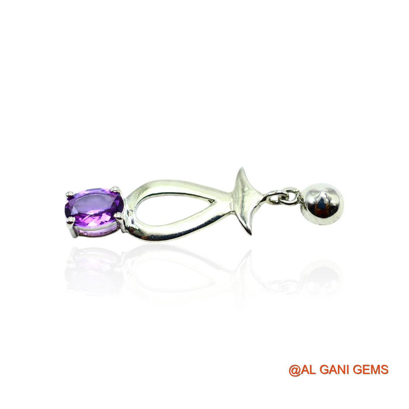 Amethyst Stone February Birth Drop Antique Earrings Sterling Silver SE-11