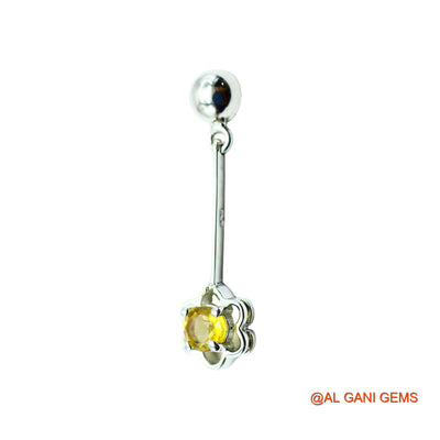 Sterling Silver November Birth Natural Citrine Drop Hook Earrings SE-13