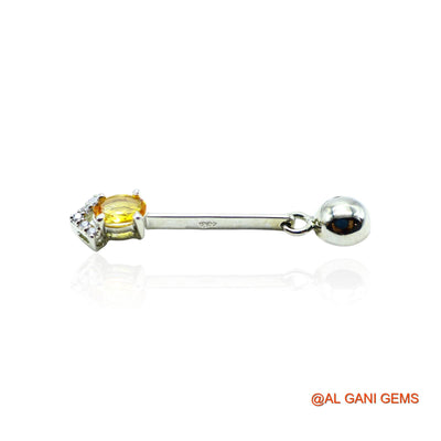 Faceted Citrine Stone Zircon 925 Silver Dangle Drop Birthday Earrings SE-14