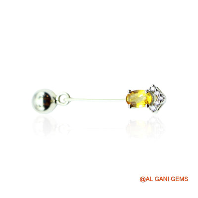 Faceted Citrine Stone Zircon 925 Silver Dangle Drop Birthday Earrings SE-14