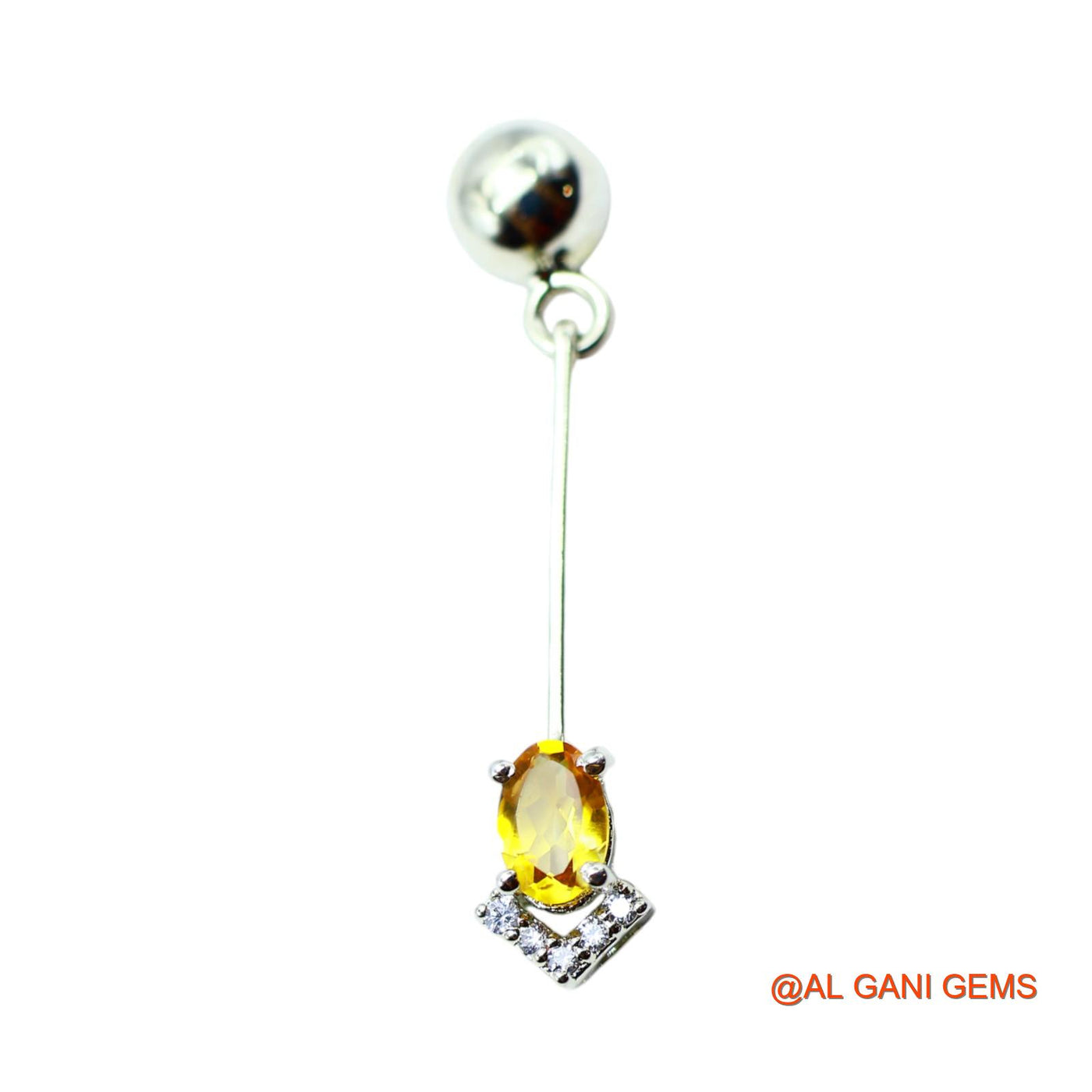 Faceted Citrine Stone Zircon 925 Silver Dangle Drop Birthday Earrings SE-14