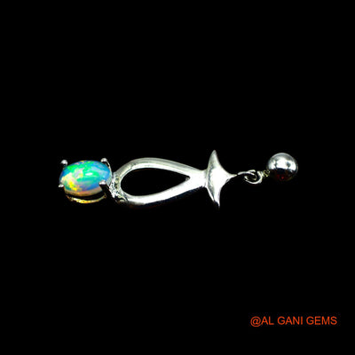 Ethiopian Fire Opal Stone Engagement Hook Drop Mother Antique Earrings 925 Silver SE-17