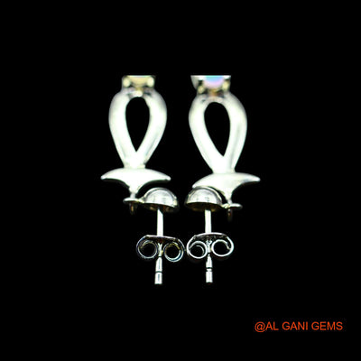 Ethiopian Fire Opal Stone Engagement Hook Drop Mother Antique Earrings 925 Silver SE-17