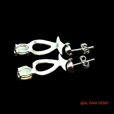 Ethiopian Fire Opal Stone Engagement Hook Drop Mother Antique Earrings 925 Silver SE-17