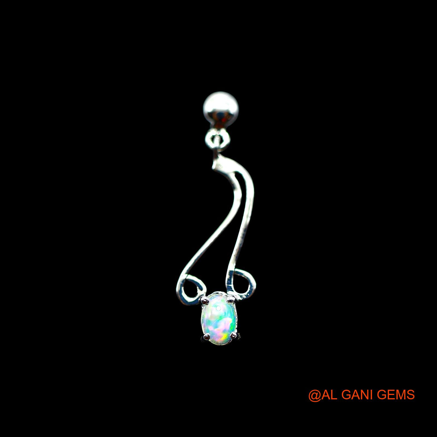 Natural Ethiopian Fire Opal 925 Sterling Silver Dangle Daughter Hook Earrings SE-18