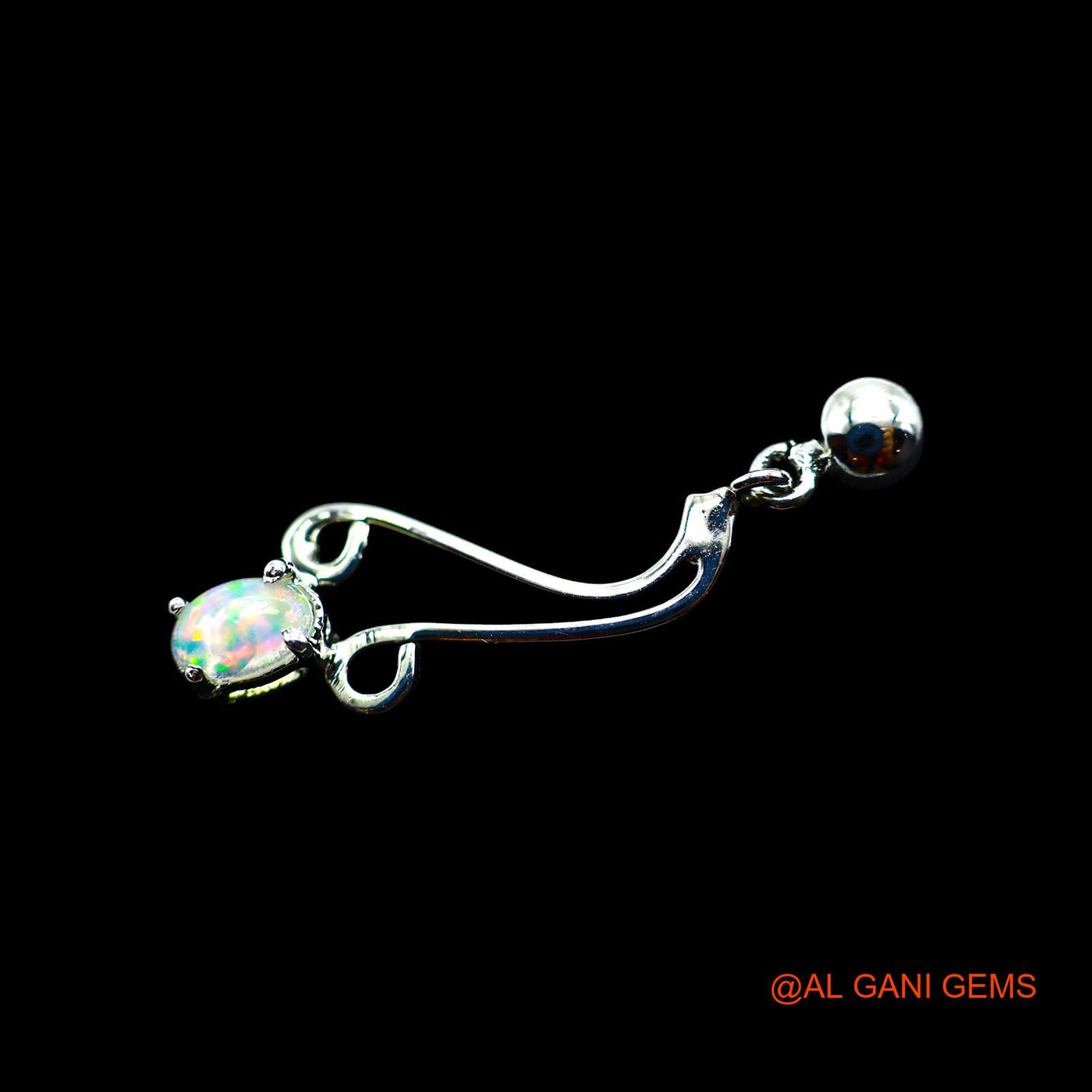 Natural Ethiopian Fire Opal 925 Sterling Silver Dangle Daughter Hook Earrings SE-18