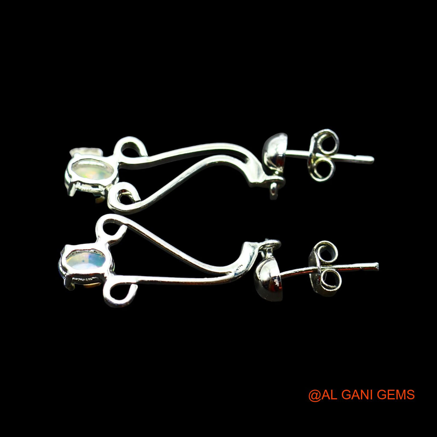 Natural Ethiopian Fire Opal 925 Sterling Silver Dangle Daughter Hook Earrings SE-18