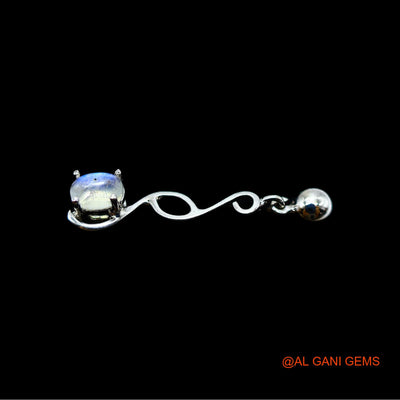 White Rainbow Moonstone Gemstone 925 Sterling Silver Drop Dangle Handcrafted Earrings SE-19