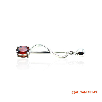 Sterling Silver Natural Garnet Mother Drop Dangle Artisan Earrings SE-1