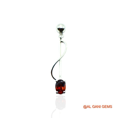 Sterling Silver Natural Garnet Mother Drop Dangle Artisan Earrings SE-1