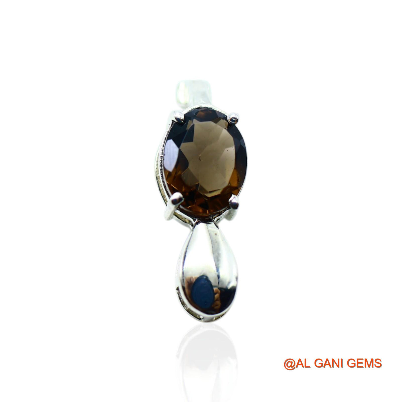 925 Silver Natural Smokey Topaz Handmade Hook Dangle Drop Bezel Earrings SE-21